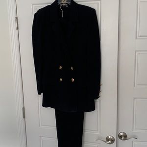 St. John black two piece blazer and pant set